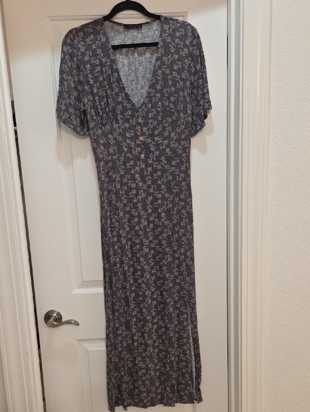 Final Touch Brown Floral V-Neck Maxi Dress